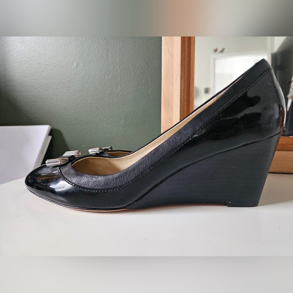Coach Black Patent Leather Wedge Shoes - Picture 3 of 8